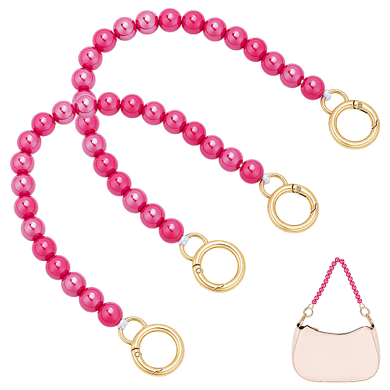 2Pcs Acrylic Bag Extender Chains, with Alloy Spring Gate Rings