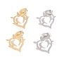 Heart 304 Stainless Steel Stud Earrings for Women