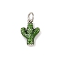 Латунь эмаль подвески, кактус прелести, без кадмия и без свинца, стойки покрытие, долговечный, с целью перехода в кольце, зеленый лайм