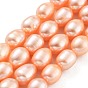 Natural Cultured Freshwater Pearl Beads Strands, Grade 5A, Oval