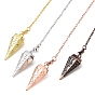 Rack Plating Brass Cone Dowsing Pendulum Pendants, with Cable Chain & Lobster Claw Clasps