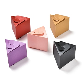 Triangle Candy Paper Boxes, Solid Color Gift Packaging Box, for Wedding Baby Shower Party Favor
