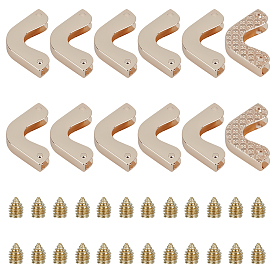 12 Защитные уголки для сумок из цинкового сплава BGA, с винтами