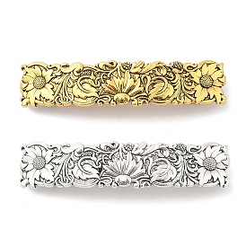 Alloy Retro Hair Barrettes, Hair Accessories for Women & Girls, Rectangle with Flower