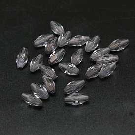 Perles acryliques transparentes, facette, riz