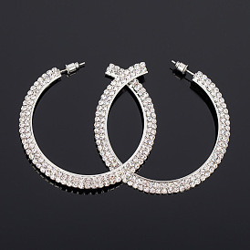 Sparkling Circle Earrings with Diamonds for Women - Fashionable and Chic Design (E042)