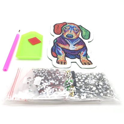 DIY Purse Bag Diamond Painting Kits, Including Resin Rhinestones, Pen, Tray & Glue Clay, Dog Pattern