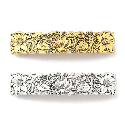 Заколки для волос из сплава в стиле ретро, аксессуары для волос для женщин и девочек, Прямоугольник с цветком