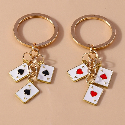 Alloy and Enamel Keychains, Heart Poker