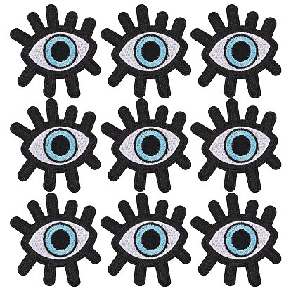 9 шт. компьютеризированная вышивка тканевых лоскутков, наклеить патч, аксессуары для костюма, аппликация, злые глаза