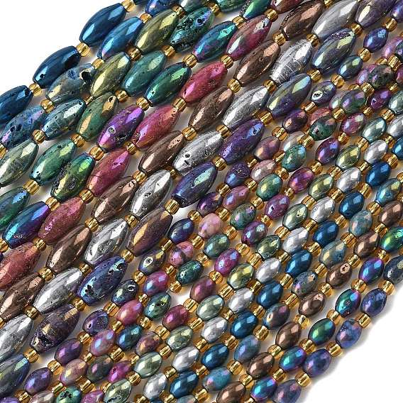 Гальванические природные друзы геод, рис, с бисером