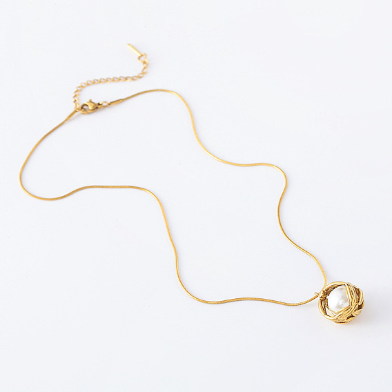 3 шт. элегантные круглые подвески из нержавеющей стали и искусственного жемчуга для женщин, белые