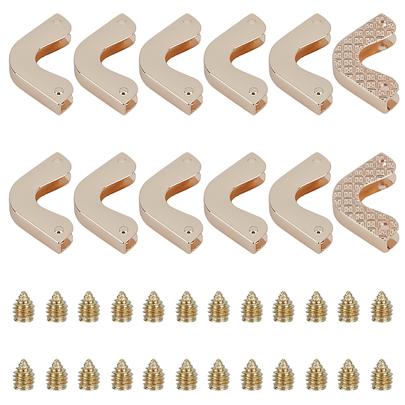 12 Защитные уголки для сумок из цинкового сплава BGA, с винтами