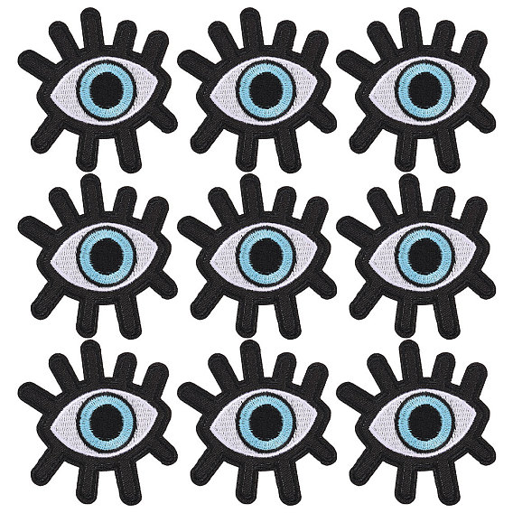 9 шт. компьютеризированная вышивка тканевых лоскутков, наклеить патч, аксессуары для костюма, аппликация, злые глаза