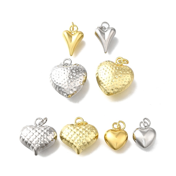 Латунные подвески, сердце прелести, с прыжковых колец, без кадмия и без свинца, долговечный, стойки покрытие