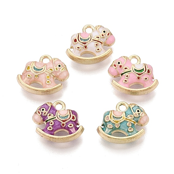 Подвески из эмали и сплава, лошадка прелести, золотой свет