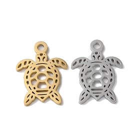 Ion Plating(IP) 304 Stainless Steel Pendants, Laser Cut, Tortoise Charms
