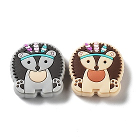 Hedgehog Food Grade Silicone Focal Beads, Chewing Beads For Teethers, DIY Nursing Necklaces Making