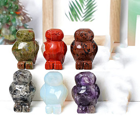 Резные фигурки пингвинов из натуральных драгоценных камней, для украшения рабочего стола домашнего офиса