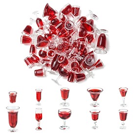 50Pcs Miniature Acrylic Wine Glass, for Micro Landscape, Dollhouse Decoration
