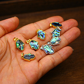Подвески из ракушек пуна, hamsa hand charms, с поручителями