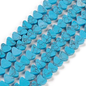 Synthetic Turquoise Beads Strands, Heart