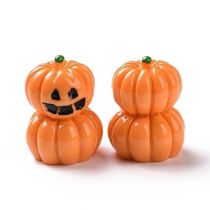 Halloween Opaque Resin Cabochons, Pumpkin Jack-O'-Lantern