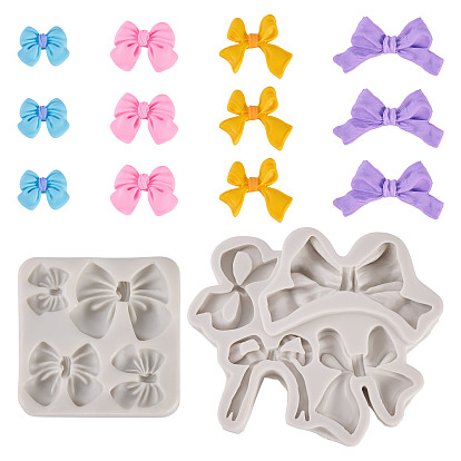 2 шт 2 стили силиконовые формы, бантом