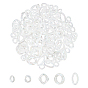100Pcs 5 Style Transparent Acrylic Linking Rings, AB Color Plated, Imitation Gemstone Style, Quick Link Connectors, For Jewelry Curb Chains Making, Mixed Shapes