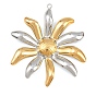 304 Stainless Steel Pendants, Flower Charms, Ion Plating(IP)