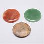 Natural Gemstone Big Pendants, Flat Round