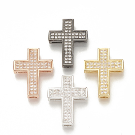 Micro cuivres ouvrent pendentifs zircone cubique, liens multi-brins, croix