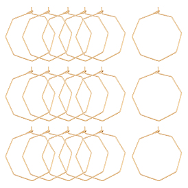 40шт. ионное покрытие (IP) 316 фурнитура для сережек-колец из нержавеющей стали, Винные стекла, восьмиугольник