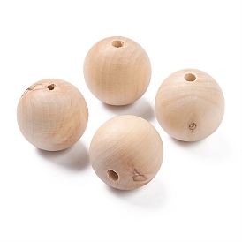 Defective Closeout Sale, Unfinished Natural Wood Beads, Round Wooden Loose Beads Spacer Beads for Craft Making, Lead Free