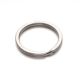 304 Stainless Steel Split Key Rings, Keychain Clasp Findings, 30x3mm