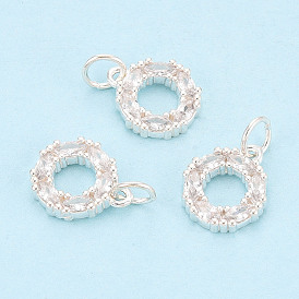 925 Кольцо из стерлингового серебра с микропаве из кубического циркония и подвесками, серебряные, с печатью 925