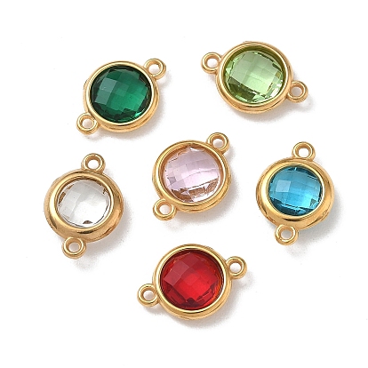 304 подвески из нержавеющей стали со стразами, вакуумное покрытие pvd, реальный 18 k позолоченный, плоско-круглые