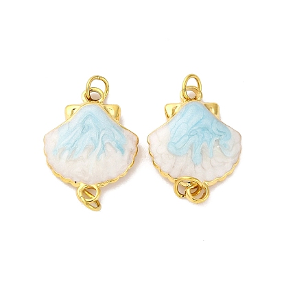 304 подвески-соединители в форме ракушки из нержавеющей стали светло-голубого цвета, с прыжковых колец, ионное покрытие (ip)