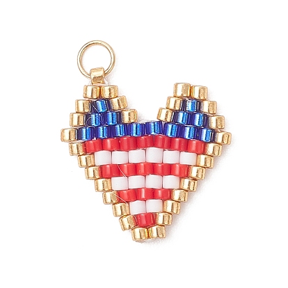 Стеклянные подвески из бисера, шарма сердца