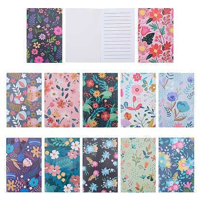 36шт. 12 стильный набор прямоугольных блокнотов, с внутренней страницей, цветочным узором