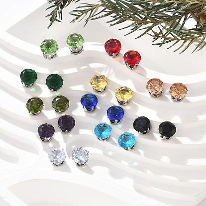 Серьги-клипсы с фианитами, магнитные 304 серьги из нержавеющей стали, не прокалывающие, цвет нержавеющей стали, алмаз