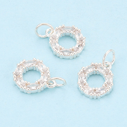 925 Кольцо из стерлингового серебра с микропаве из кубического циркония и подвесками, серебряные, с печатью 925