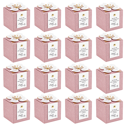 40 Bags Flower Paper Candy Gift Boxes, Square
