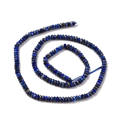 Natural Lapis Lazuli Bead Strands, Faceted, Rondelle