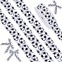 Polyester Football Pattern Ribbon, Grosgrain Ribbon, for Gift Packaging Accessories