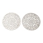 Long-Lasting Plated Brass Connector Charms, Etched Metal Embellishments, Flat Round with Flower