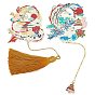 2Pcs 2 Style Brass Bookmarks, with Tassels Finding