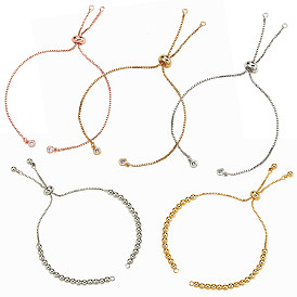 5 pcs 5 styles fabrication de bracelets en chaîne en laiton, fabrication de bracelets coulissants, avec strass
