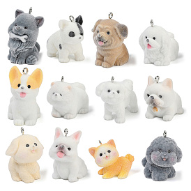 Кулоны из флокированной смолы, собака, с железной платиной петлей