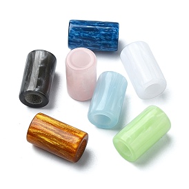 Resin European Beads, Large Hole Column Beads